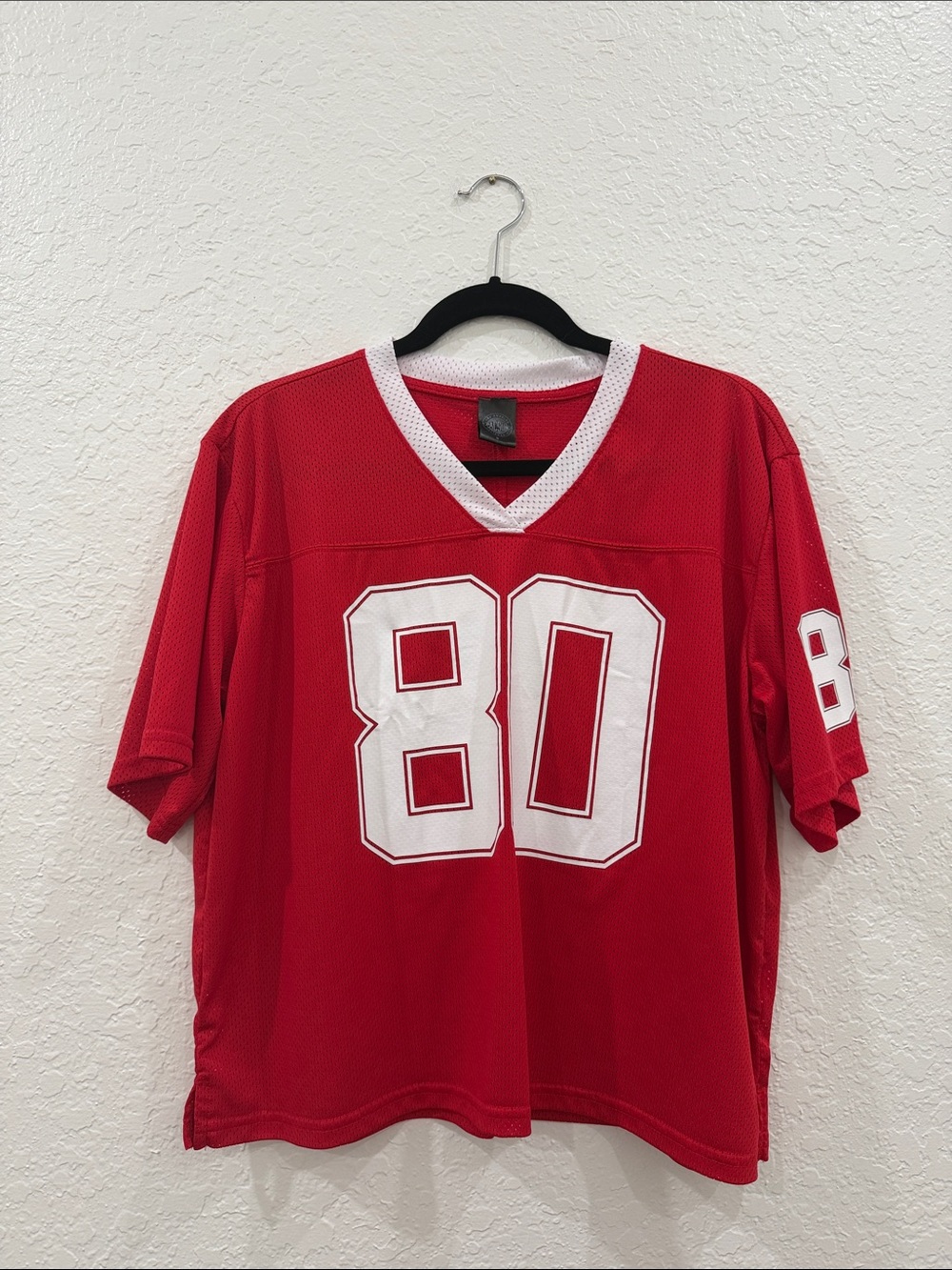 PacSun Red Football Jersey with White Number 80